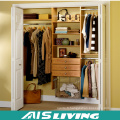 Modern White Pull Out Melamine Walk in Wardrobe Closet (AIS-W020)